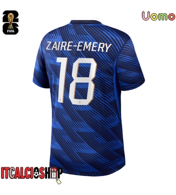 Francia Warren Zaire-Emery #18 Prima Maglia Mondiali 2026 Manica Corta